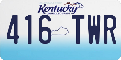 KY license plate 416TWR