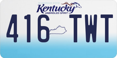 KY license plate 416TWT