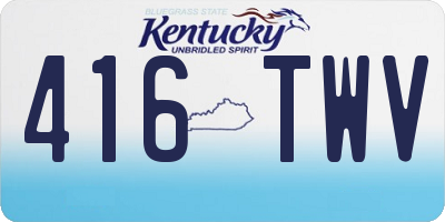 KY license plate 416TWV