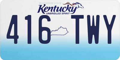 KY license plate 416TWY