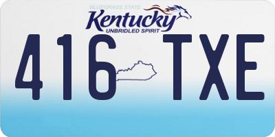 KY license plate 416TXE