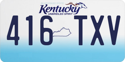 KY license plate 416TXV