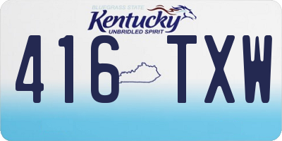 KY license plate 416TXW