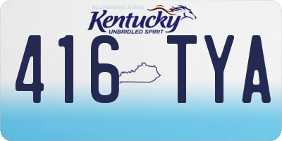 KY license plate 416TYA
