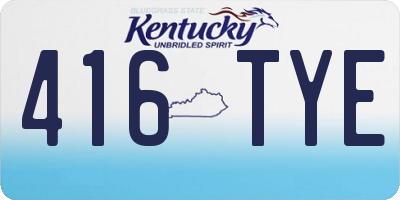 KY license plate 416TYE