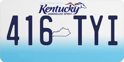 KY license plate 416TYI