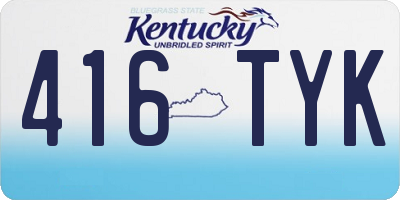 KY license plate 416TYK