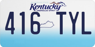 KY license plate 416TYL