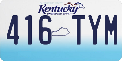 KY license plate 416TYM