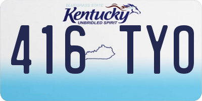 KY license plate 416TYO