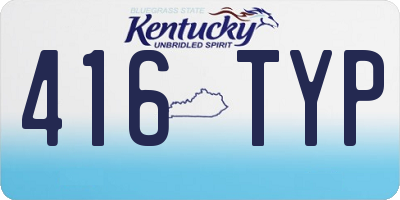 KY license plate 416TYP