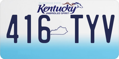 KY license plate 416TYV