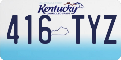 KY license plate 416TYZ