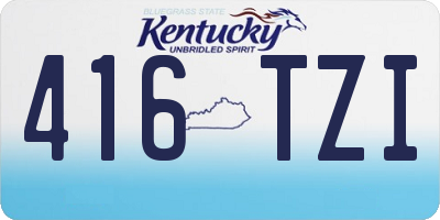 KY license plate 416TZI