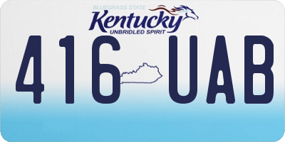 KY license plate 416UAB