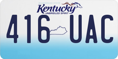 KY license plate 416UAC