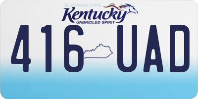 KY license plate 416UAD