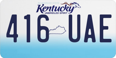 KY license plate 416UAE