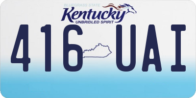 KY license plate 416UAI