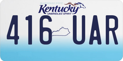 KY license plate 416UAR