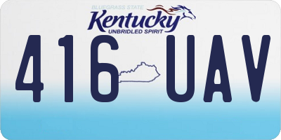 KY license plate 416UAV