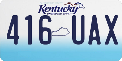 KY license plate 416UAX