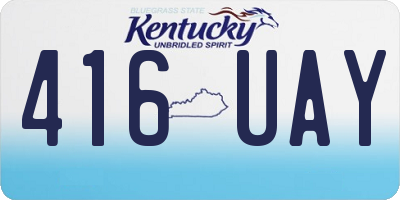 KY license plate 416UAY