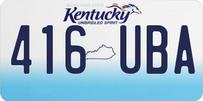 KY license plate 416UBA