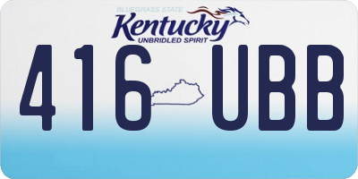 KY license plate 416UBB