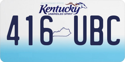 KY license plate 416UBC