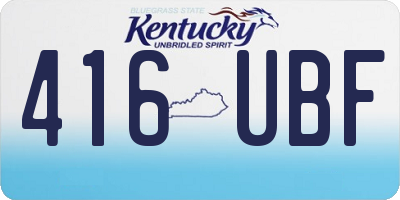 KY license plate 416UBF