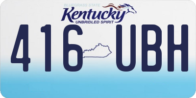 KY license plate 416UBH
