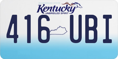 KY license plate 416UBI