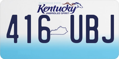 KY license plate 416UBJ