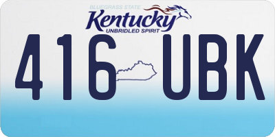 KY license plate 416UBK