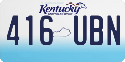 KY license plate 416UBN