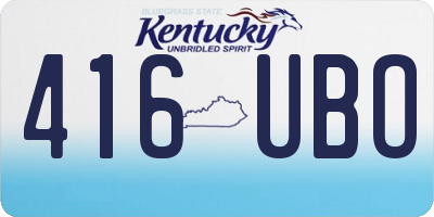 KY license plate 416UBO