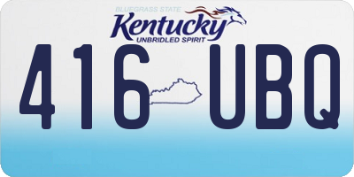 KY license plate 416UBQ