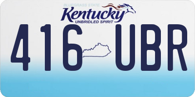 KY license plate 416UBR