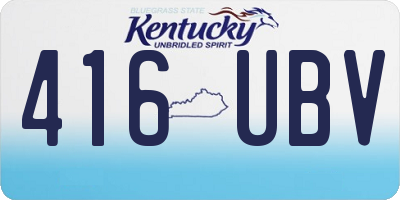 KY license plate 416UBV