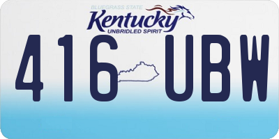 KY license plate 416UBW