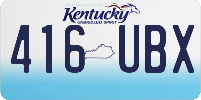 KY license plate 416UBX