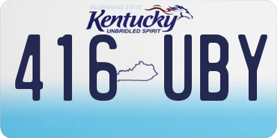 KY license plate 416UBY
