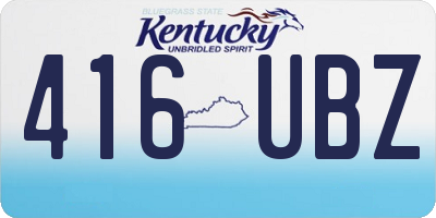 KY license plate 416UBZ