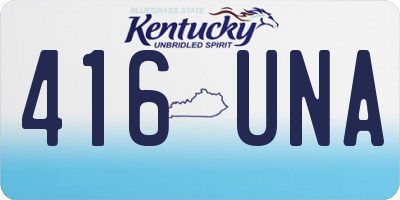 KY license plate 416UNA