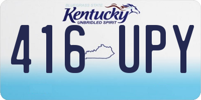 KY license plate 416UPY