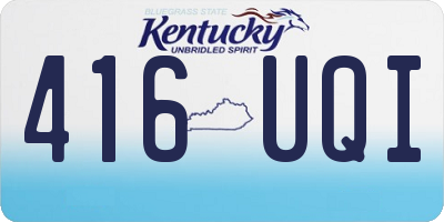 KY license plate 416UQI