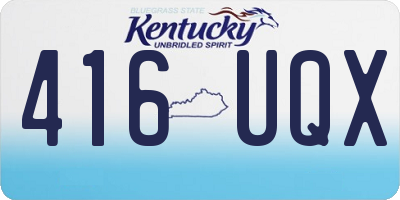 KY license plate 416UQX