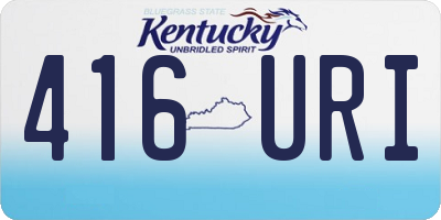 KY license plate 416URI