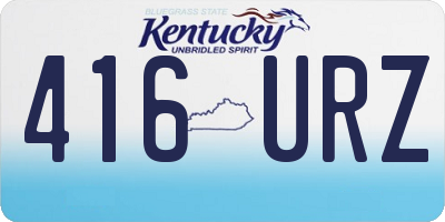 KY license plate 416URZ